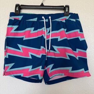 Bonobos Swim Trunks Men’s Small 5” Inseam Blue Pink Pattern Beach Vacation